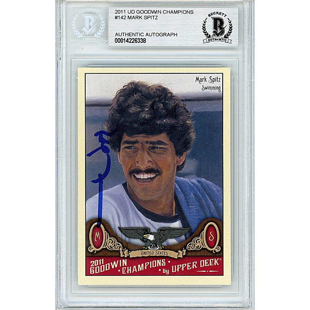 Mark Spitz Signed 2011 Goodwin Champions Card Olympic Gold Beckett Autograph
